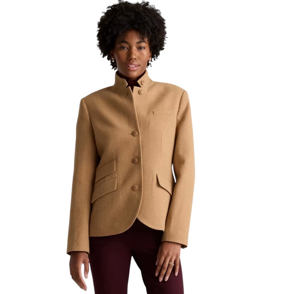 Quince Italian Wool Stand Collar Blazer
